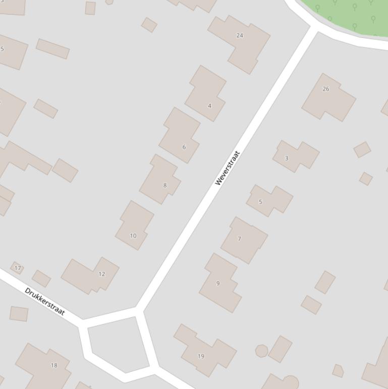 Kaart van de Weverstraat.