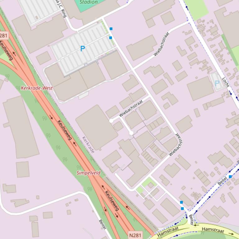 Kaart van de Wiebachstraat.