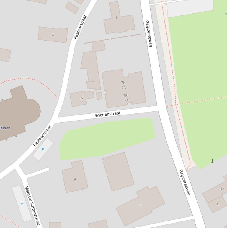 Kaart van de Wienenstraat.