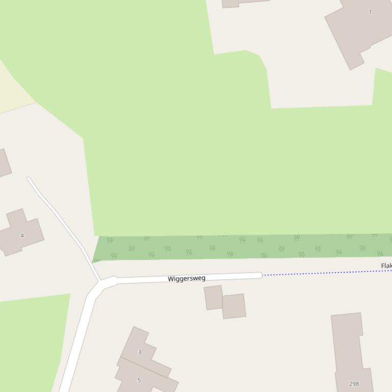 Kaart van de Wiggersweg.