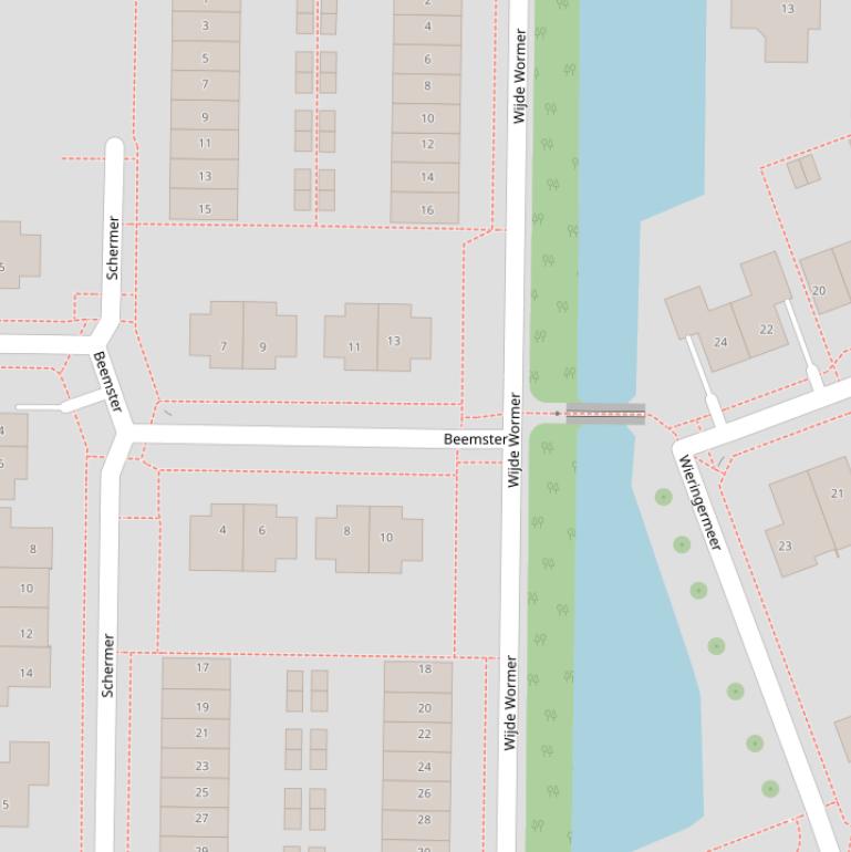 Kaart van  Wijde Wormer.