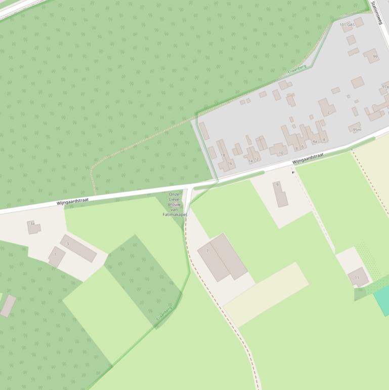 Kaart van de Wijngaardstraat.