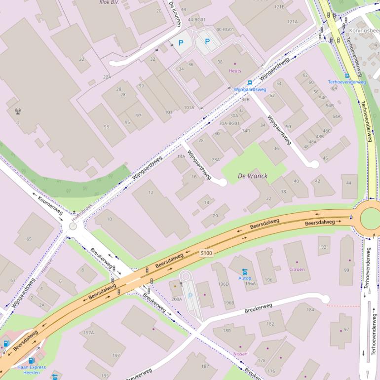Kaart van de Wijngaardsweg.