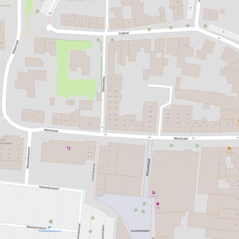 Kaart van de Wijnstraat.