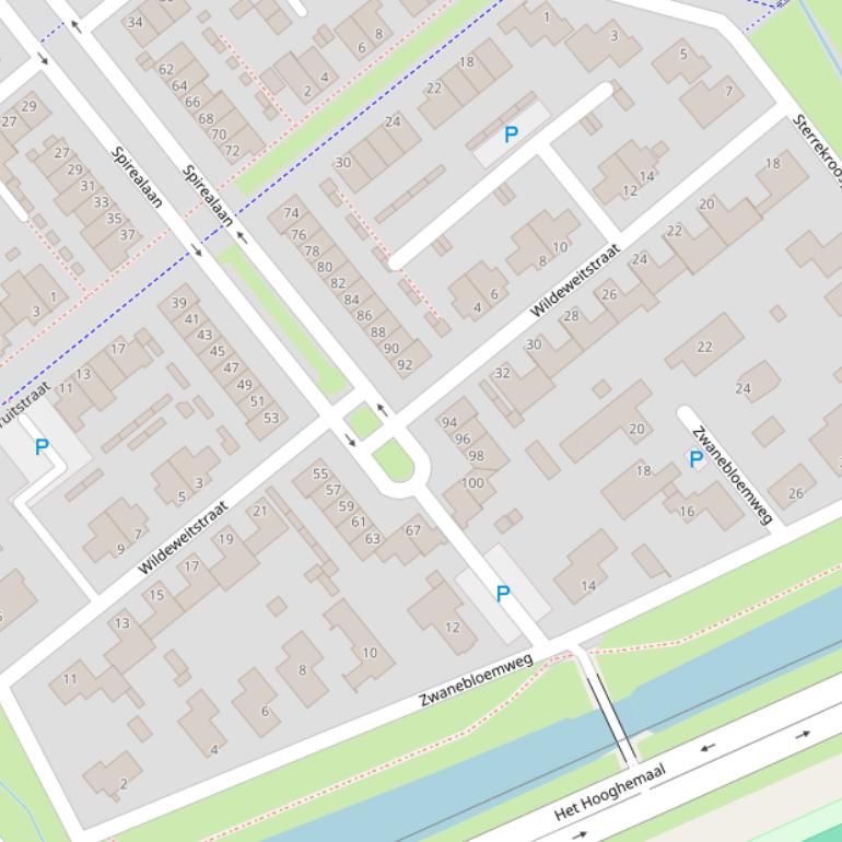 Kaart van de Wildeweitstraat.