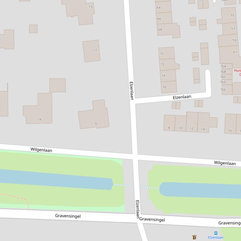 Kaart van de Wilgenlaan.