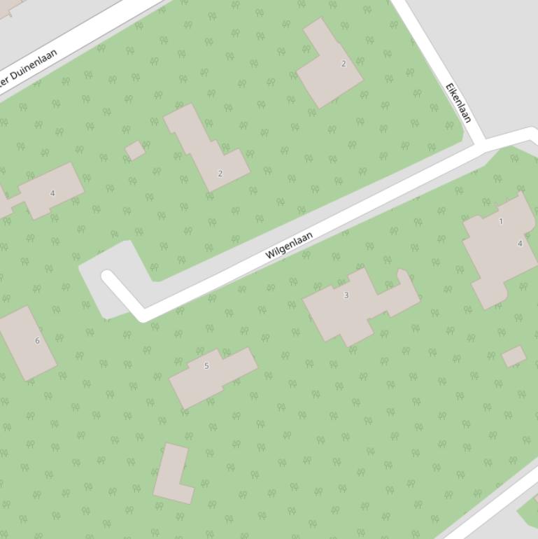 Kaart van de Wilgenlaan.