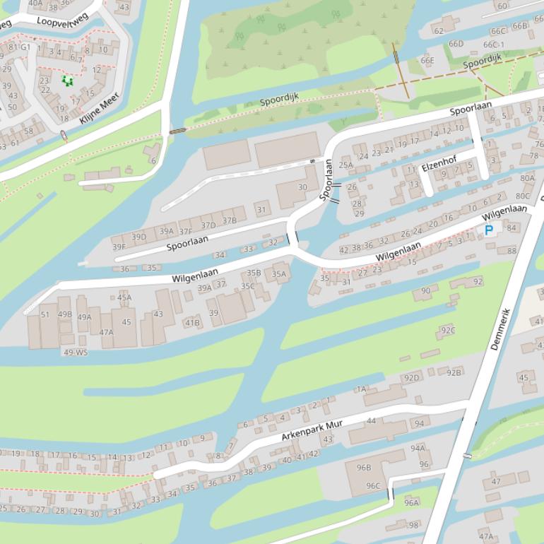 Kaart van de Wilgenlaan.