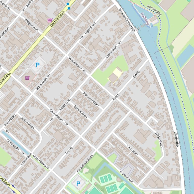 Kaart van de Wilgenlaan.