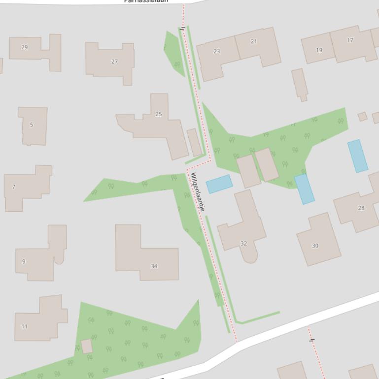 Kaart van het Wilgenlaantje.