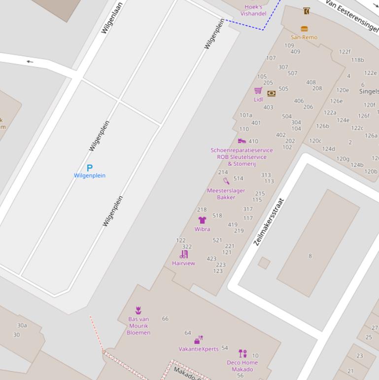 Kaart van het Wilgenplein.