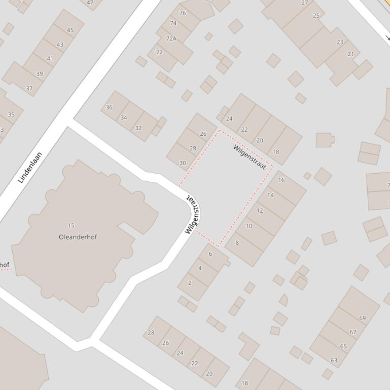 Kaart van de Wilgenstraat.