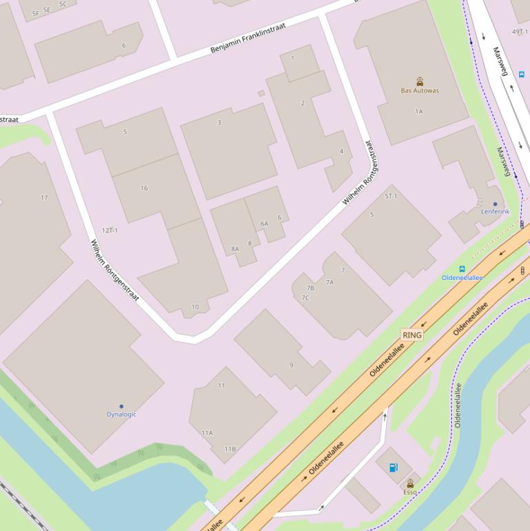 Kaart van de Wilhelm Röntgenstraat.