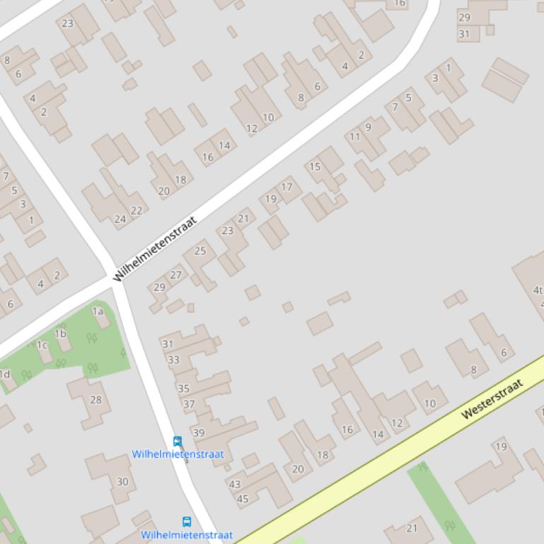 Kaart van de Wilhelmietenstraat.