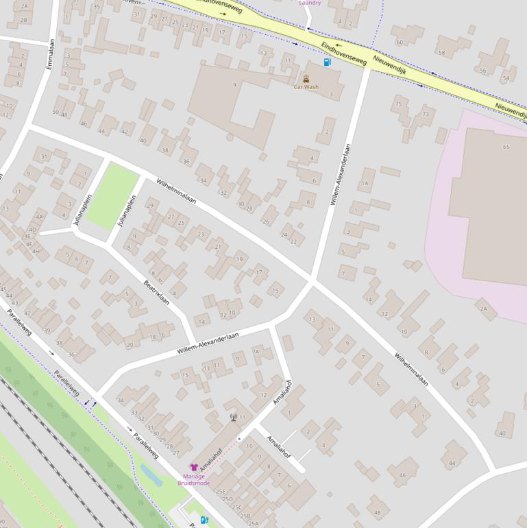 Kaart van de Wilhelminalaan.