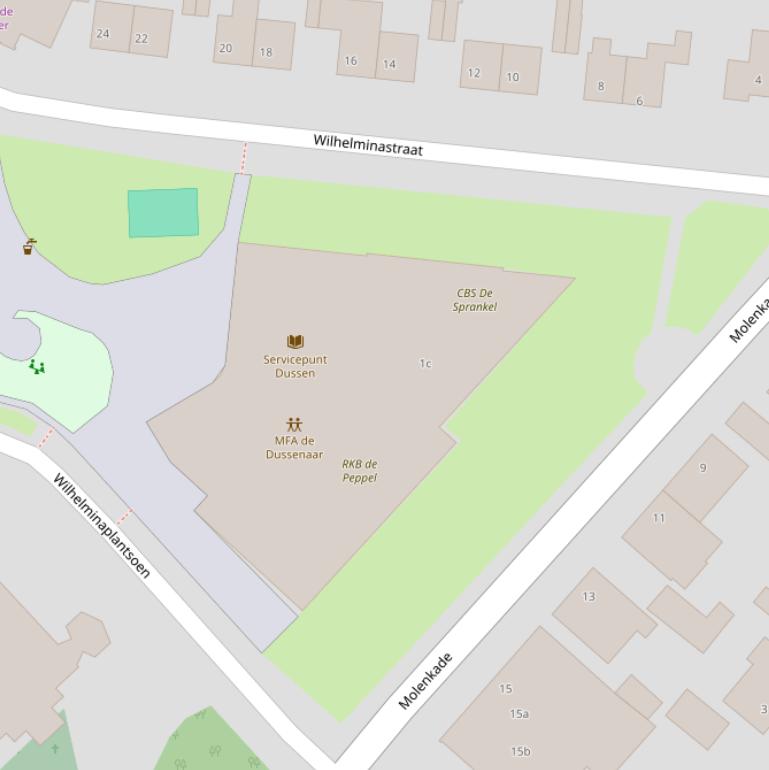 Kaart van het Wilhelminaplantsoen.