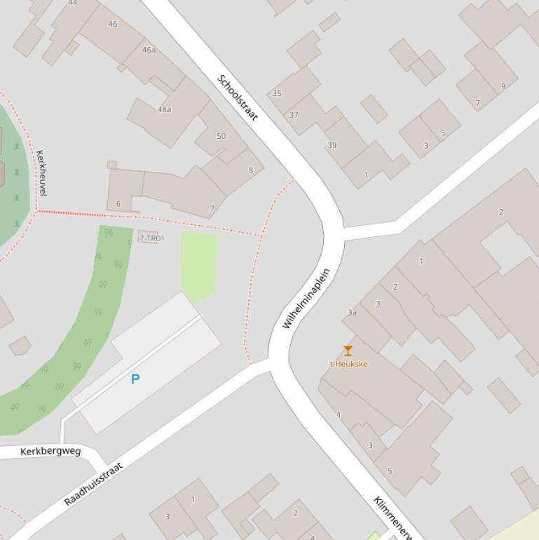 Kaart van het Wilhelminaplein.