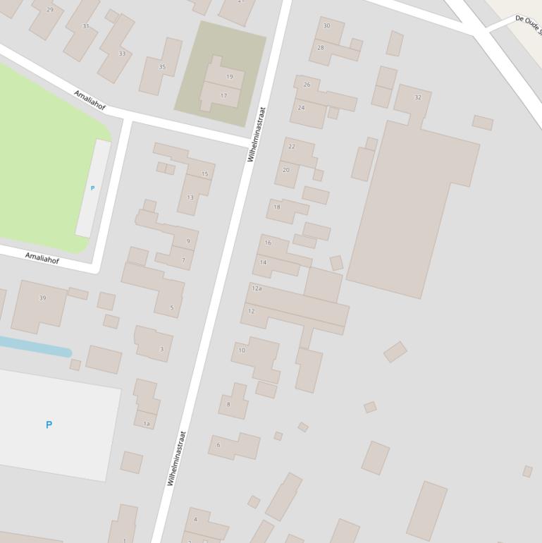 Kaart van de Wilhelminastraat.