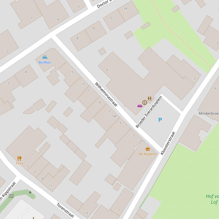 Kaart van de Wilhelminastraat.