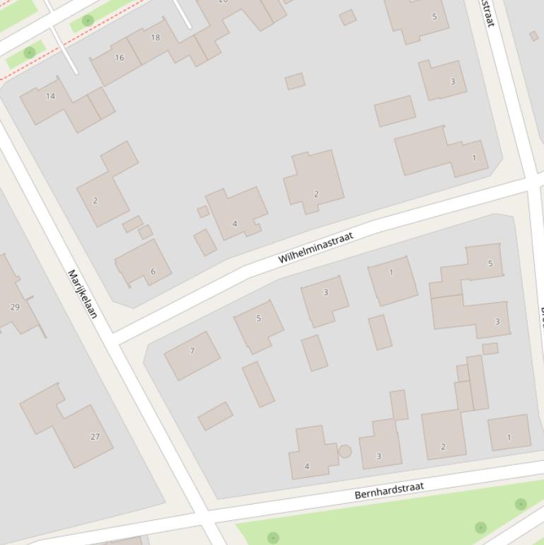 Kaart van de Wilhelminastraat.