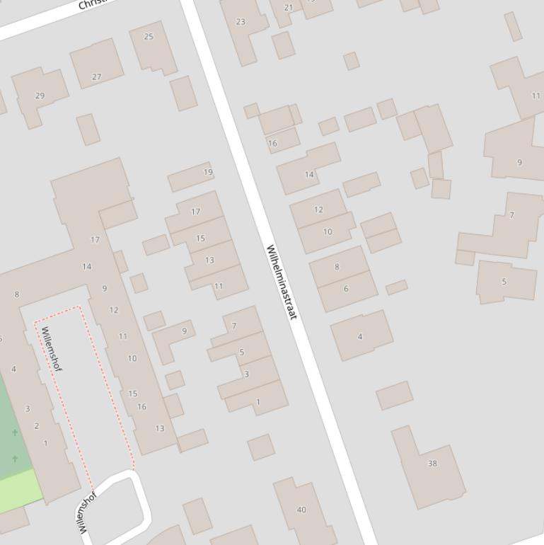 Kaart van de Wilhelminastraat.