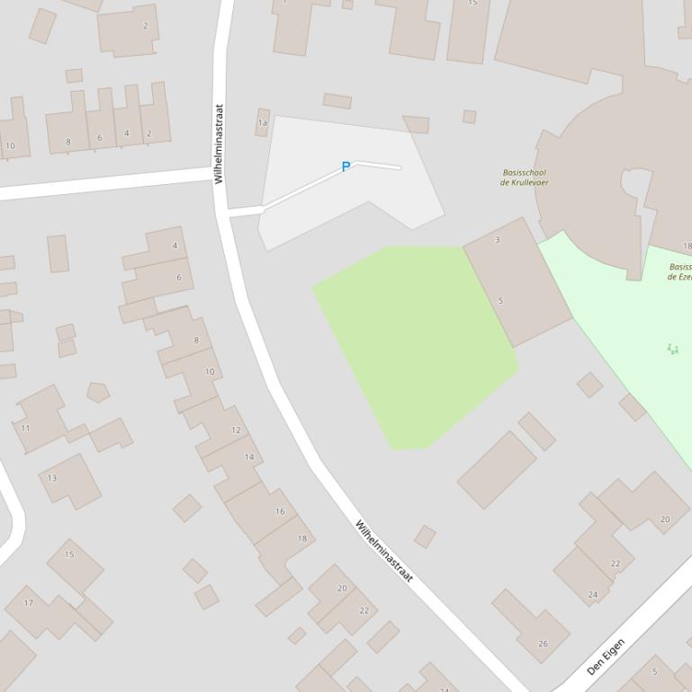 Kaart van de Wilhelminastraat.