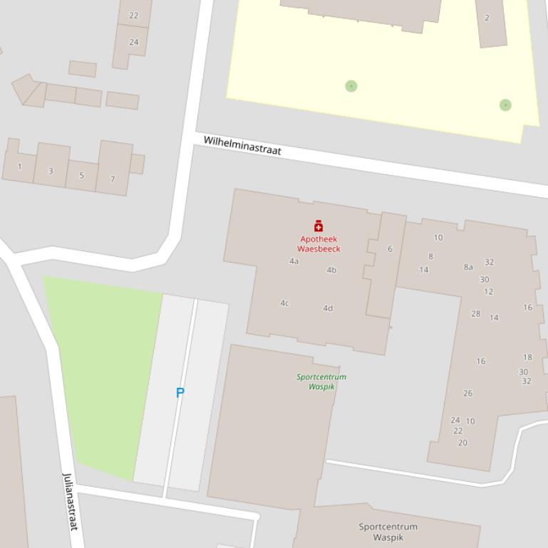 Kaart van de Wilhelminastraat.