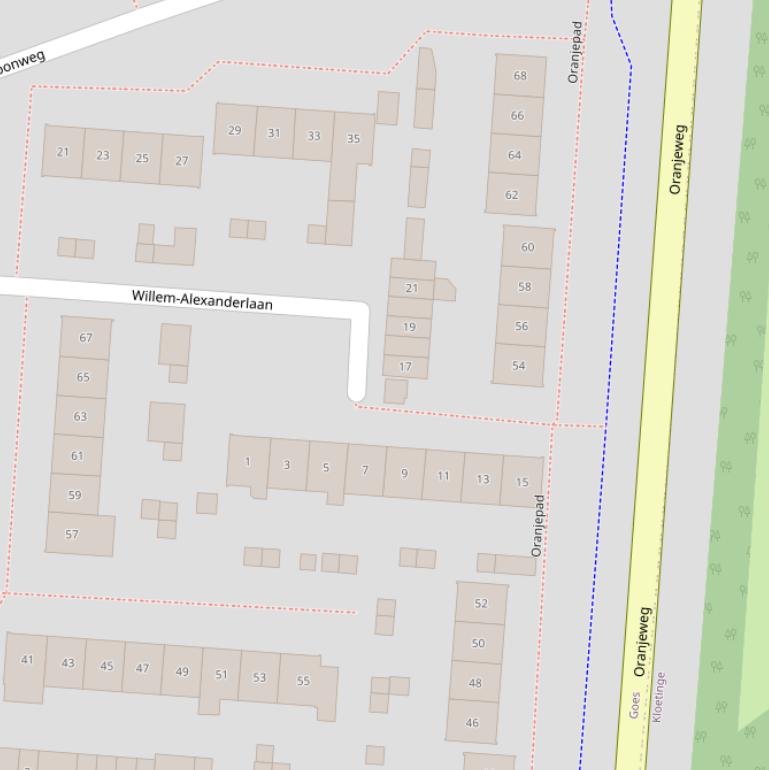 Kaart van de Willem-Alexanderlaan.