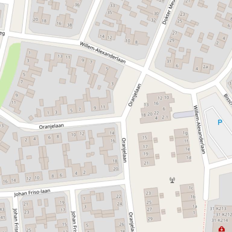 Kaart van de Willem-Alexanderlaan.