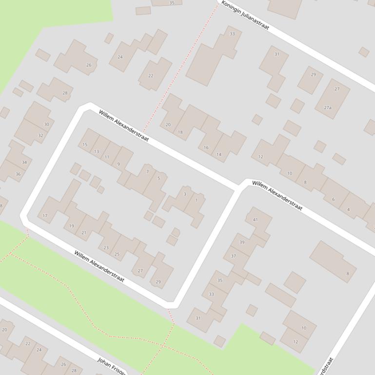 Kaart van de Willem Alexanderstraat.