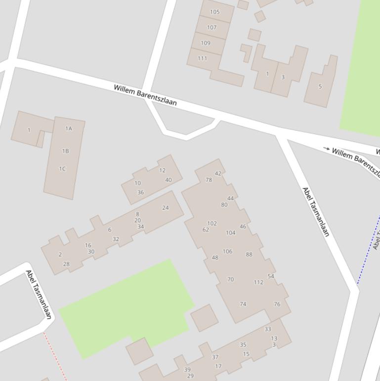 Kaart van de Willem Barentszlaan.