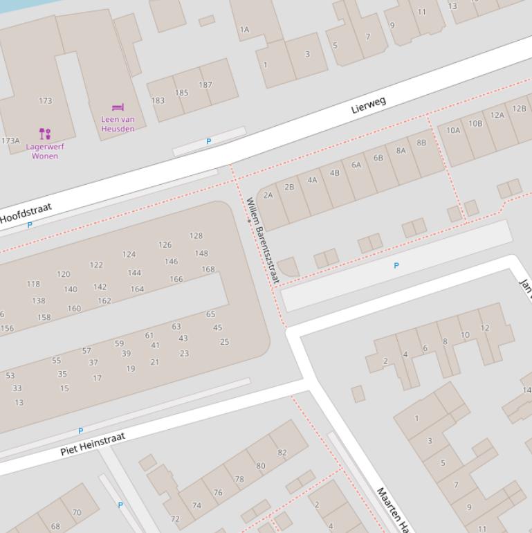 Kaart van de Willem Barentszstraat.