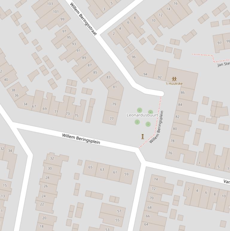Kaart van het Willem Beringsplein.