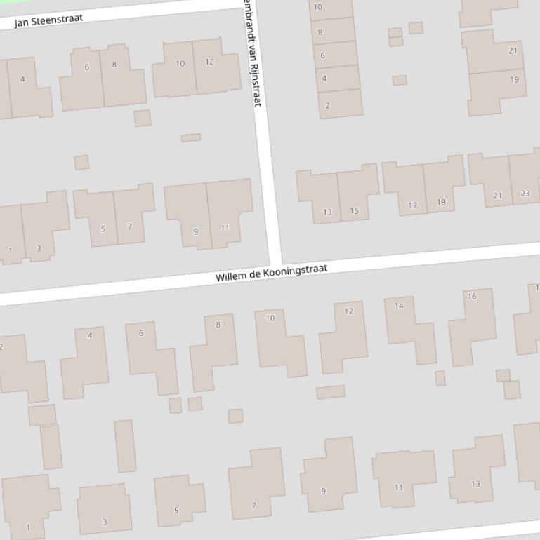 Kaart van  Willem de Kooningstraat.