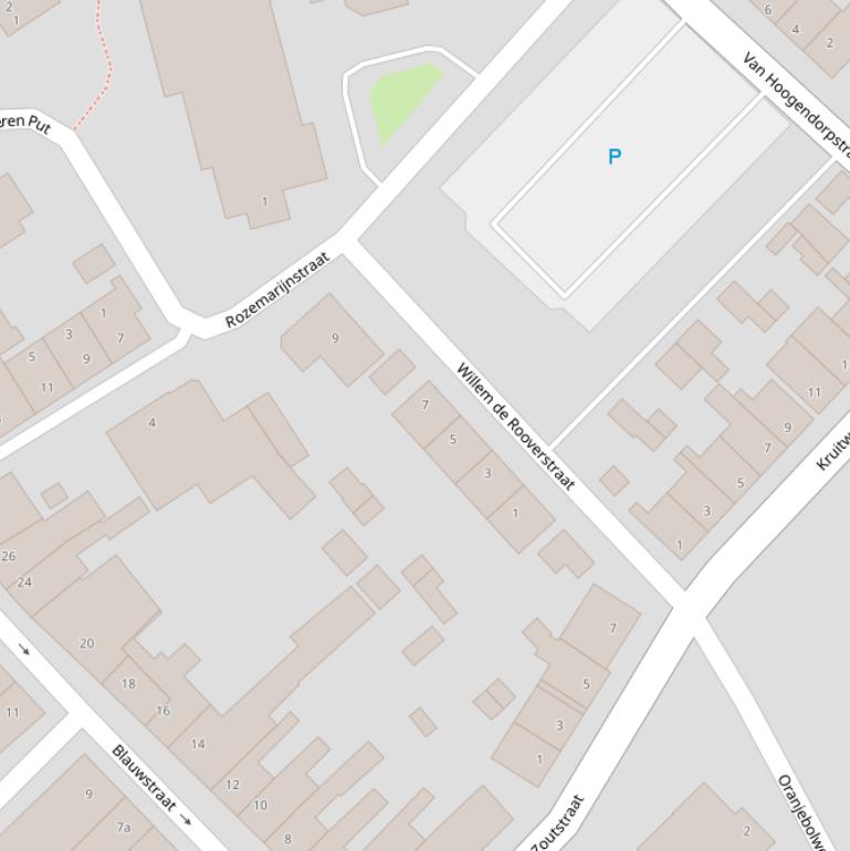 Kaart van  Willem de Rooverstraat.