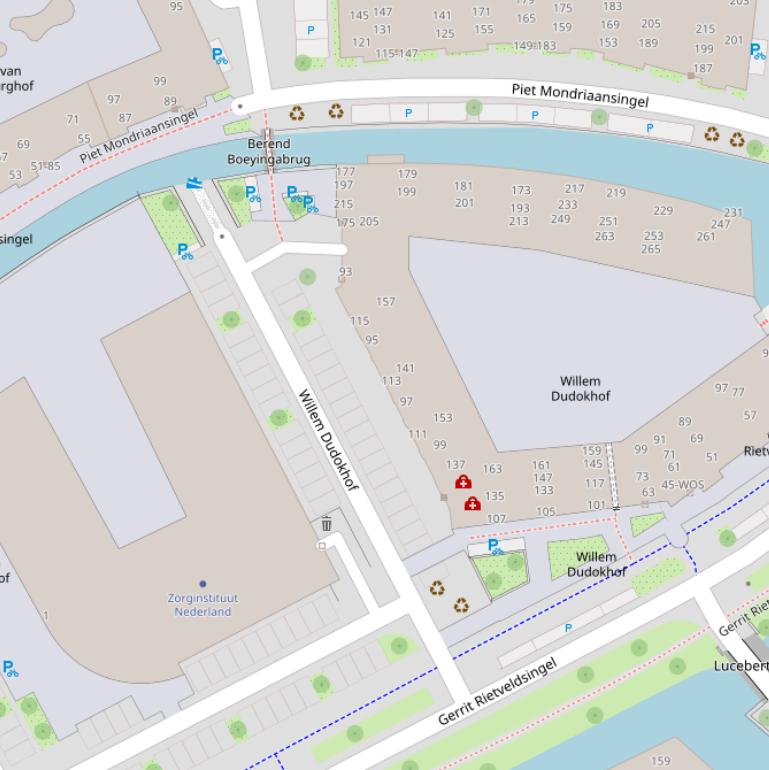 Kaart van de Willem Dudokhof.