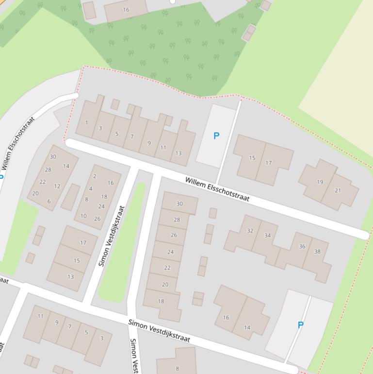 Kaart van de Willem Elsschotstraat.