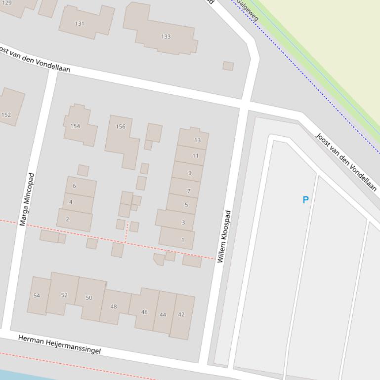 Kaart van het Willem Kloospad.