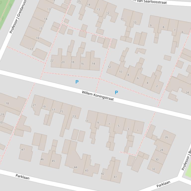 Kaart van de Willem Koningstraat.