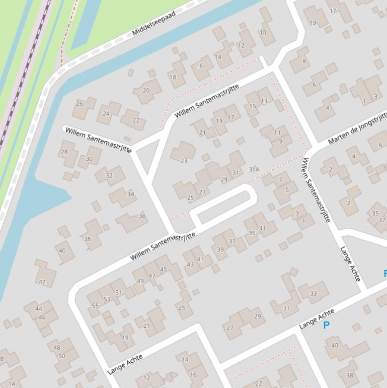 Kaart van  Willem Santemastrjitte.