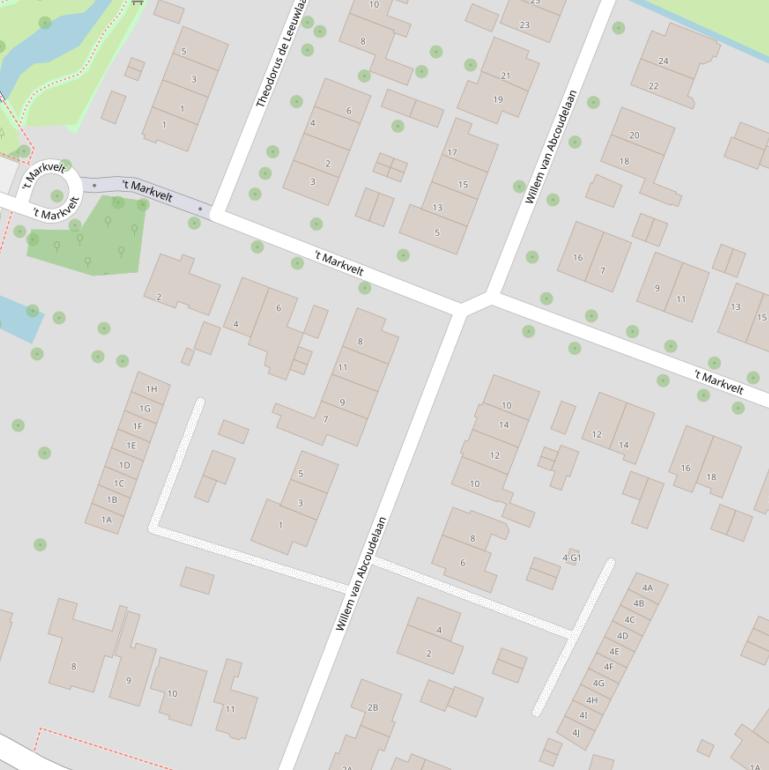 Kaart van de Willem van Abcoudelaan.