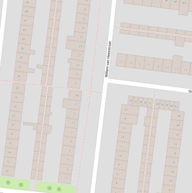 Kaart van de Willem van Heesstraat.