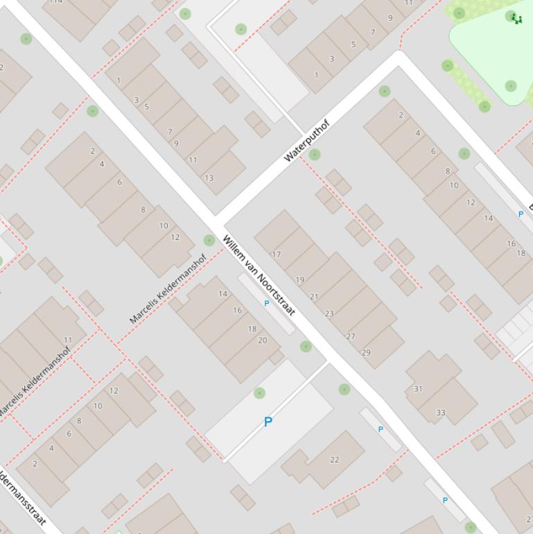 Kaart van de Willem van Noortstraat.