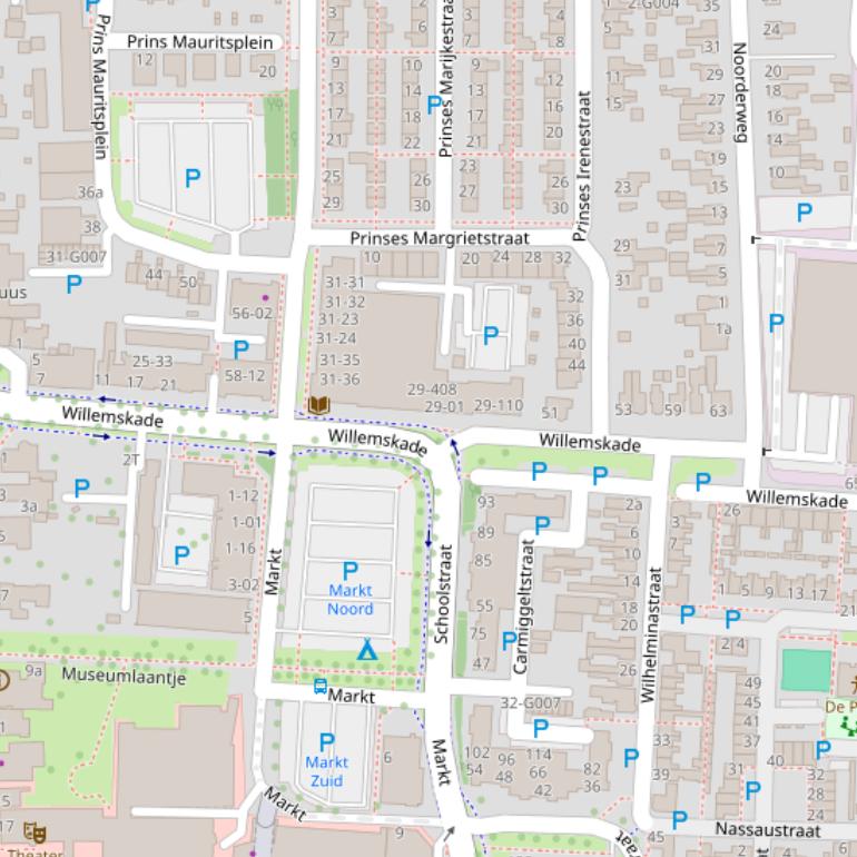 Kaart van de Willemskade.