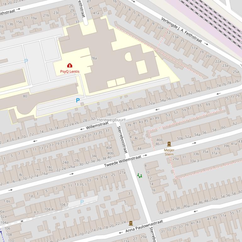 Kaart van de Willemstraat.