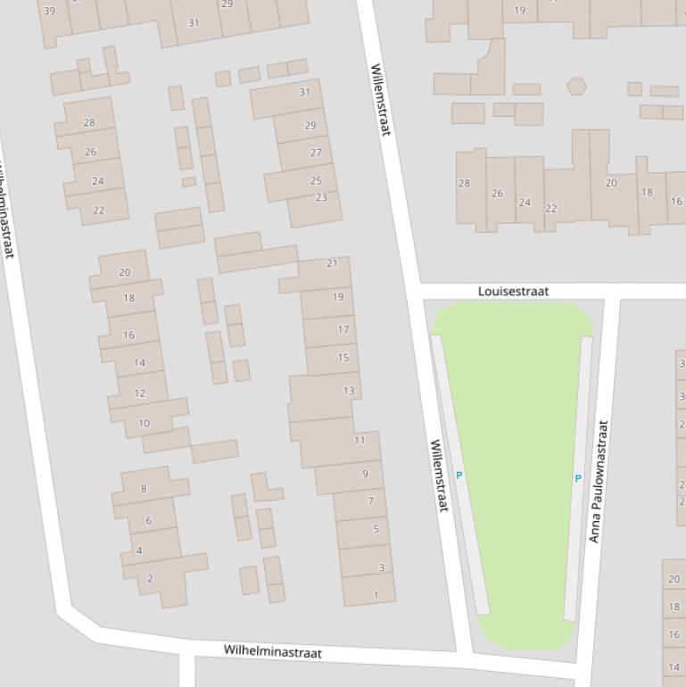 Kaart van de Willemstraat.