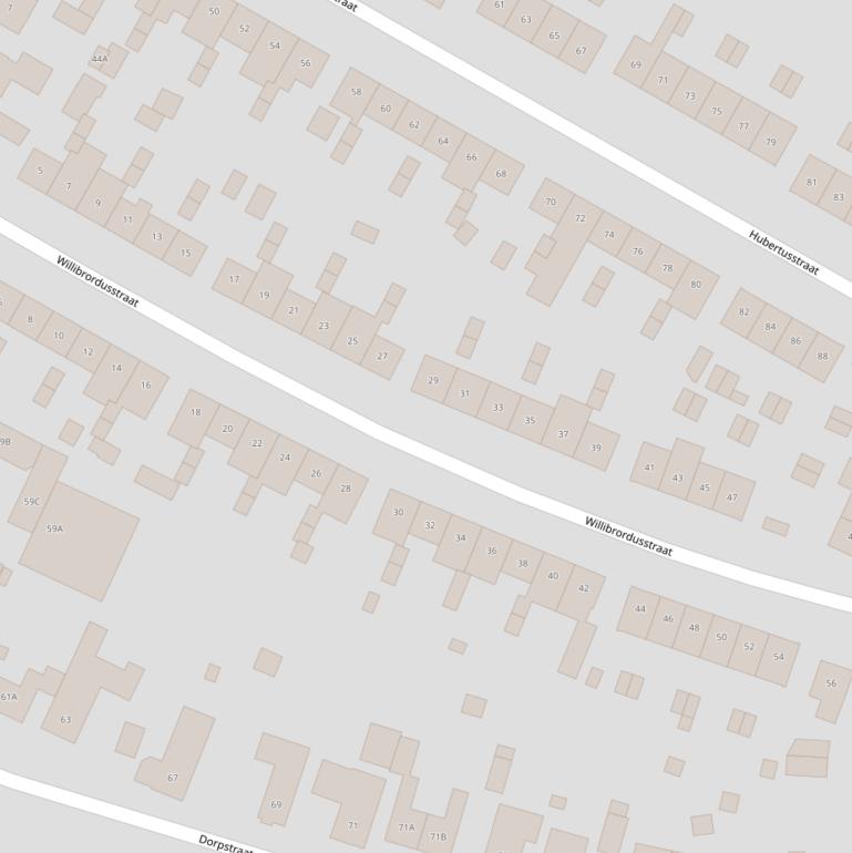 Kaart van de Willibrordusstraat.