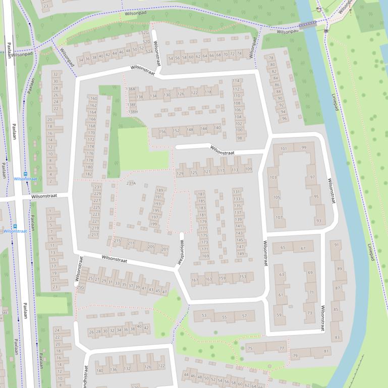 Kaart van de Wilsonstraat.