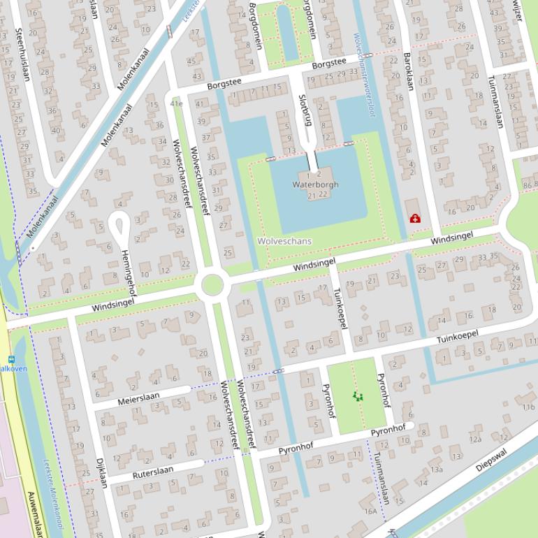 Kaart van de Windsingel.