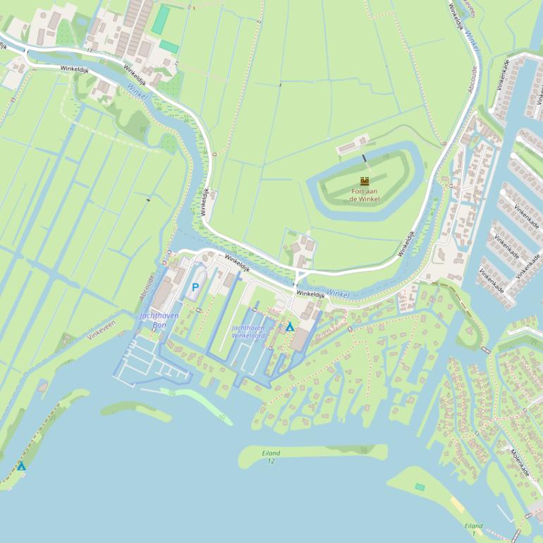 Kaart van de Winkeldijk.